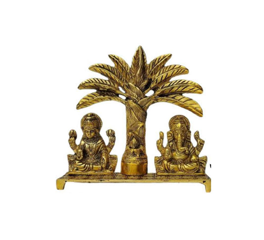 Ganesh and Lakshmi ji Idol Under Banana Tree