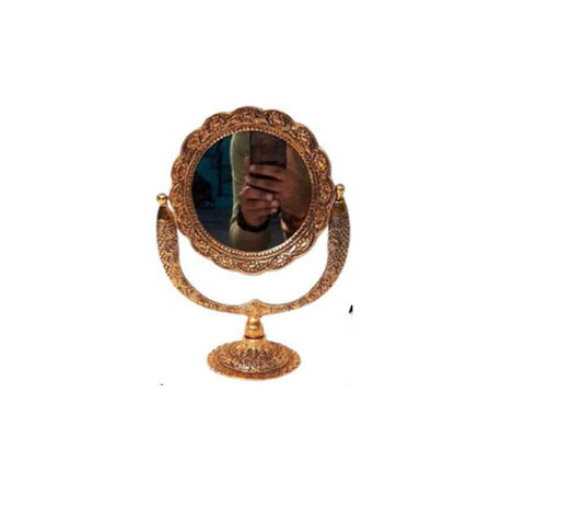 Antique Brass Table Mirror