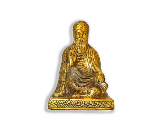 Guru Nanak Dev Ji Idol – Antique Gold Finish